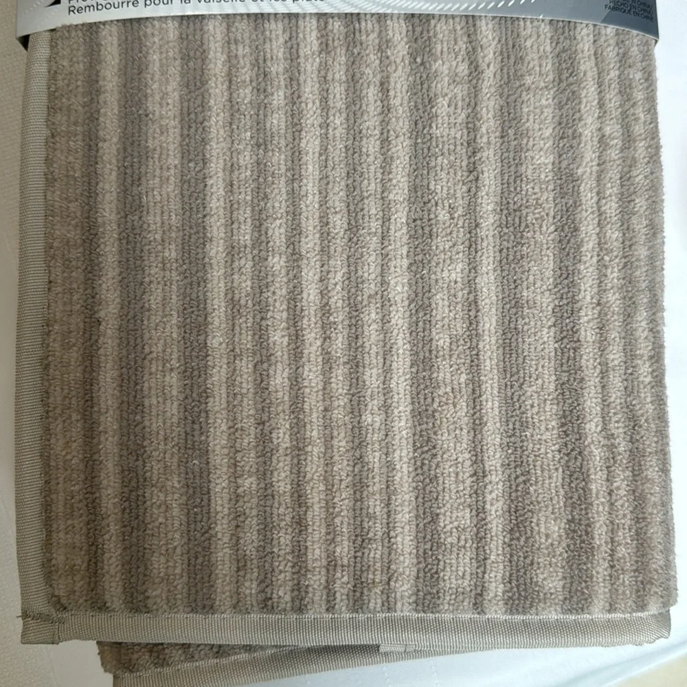 Town & Country Living Dish Drying Mats 3-Pc Beige Microfiber Absorbent NWT